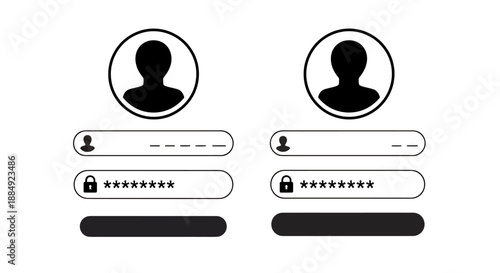 User login interface with username and password input fields.