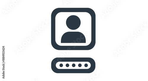 User login interface icon with password input field.