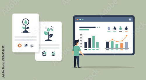 Visual representation of financial growth and data analysis with charts and graphs.