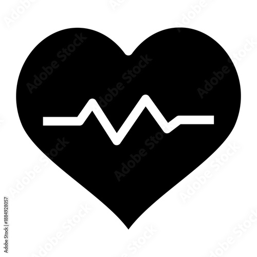 Solid icon of a heart beat