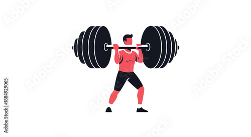 Determined athlete powerfully lifting heavy barbell demonstrating strength and commitment to fitness goals