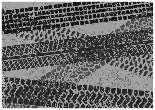 タイヤ跡のグランジ背景テクスチャ｜Grunge Tire Track Background