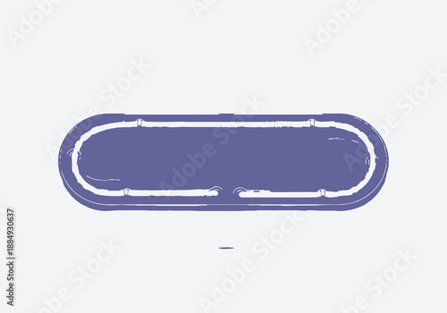 A blue oval-shaped object with a white outline on a plain surface from a direct viewpoint