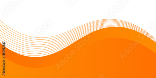 Vector orange line background curve element with white space for text and message design, eps 10