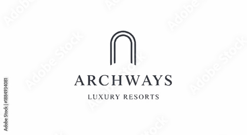 Luxury Resorts Logo Design with Archways Typography.