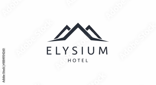 Elysium Hotel Logo Design with Mountain Elements.