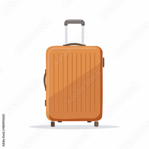 Orange Travel Suitcase Illustration. Luggage for Vacation Trip