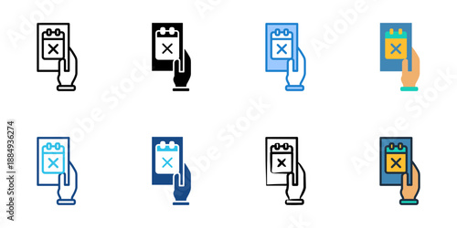 Leave request icons set multiple style collection. Editable stroke 
