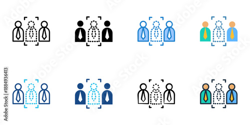Absenteeism icons set multiple style collection. Editable stroke 
