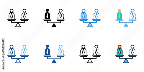 Leave balance icons set multiple style collection. Editable stroke 
