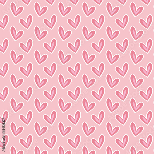 Pink hearts seamless girlish background. Suitble for prints, wrapping and backgrounds