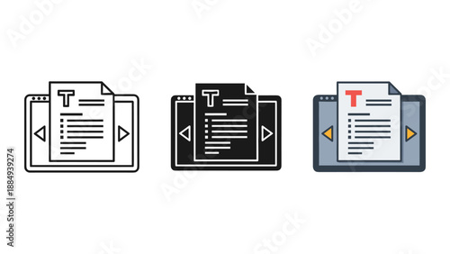 Icon Set of Document Folders with Tabs