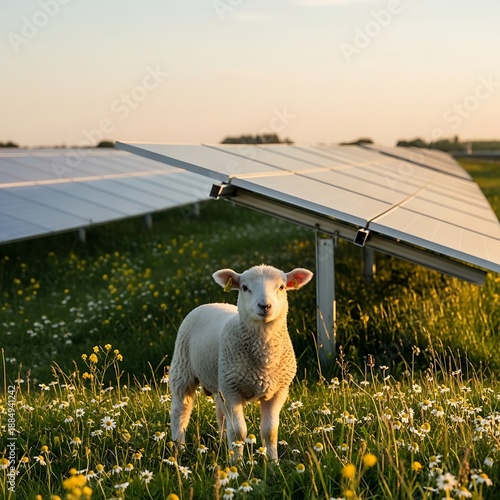 Wallpaper Mural Agrivoltaics Dual Land Use Sheep Grazing Beneath Solar Panel Canopy Torontodigital.ca