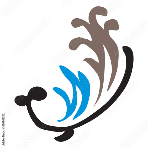 Abstract Vintage Botanical Vector Ornament Set