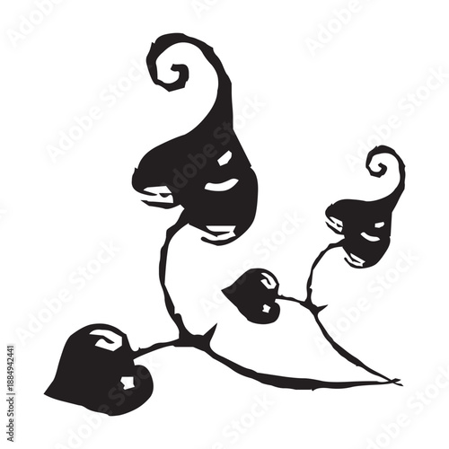 Abstract Vintage Botanical Vector Ornament Set