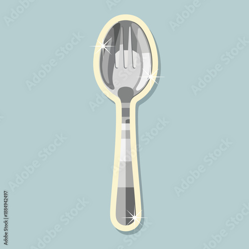 Silver Spoon with Shadow and Highlights.