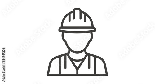 Icon of a construction worker wearing a safety helmet and uniform.
