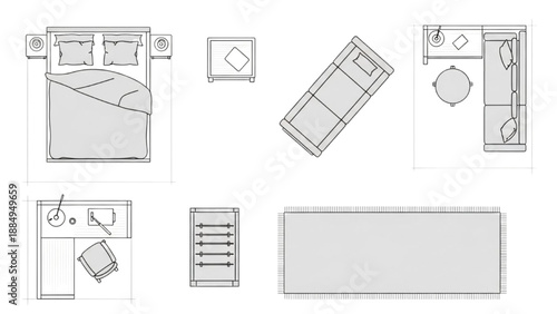 Interior Design Layouts Bedroom, Living Room, and Kitchen Floor Plan Ideas