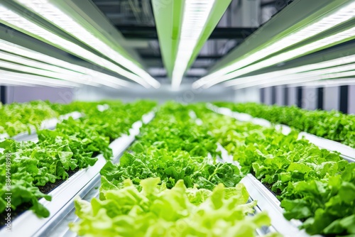 植物工場で育つレタス