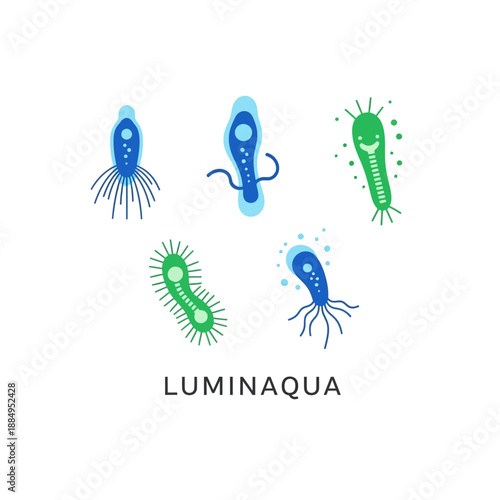 Luminaqua Microorganisms - A Collection of Diverse Microscopic Life Forms.