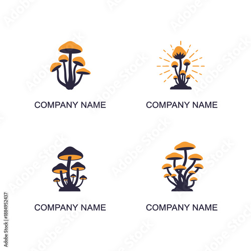 Mushroom Logo Collection for Company Branding.