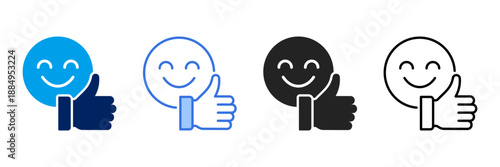 Satisfaction  Icon Set Different Style Collection. 