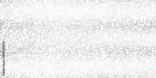 Silver mosaic disco ball background with white mirror glitter and light spots texture. Shiny grey tones sequin pattern. Festive fashion decoration. Glam sparkle Christmas wall. Vector illustration.