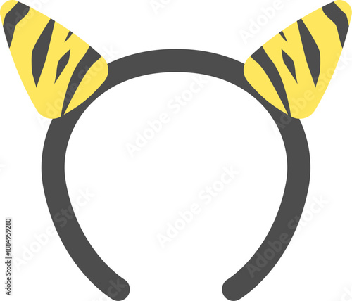 2本角の鬼のカチューシャのアイコンのイラスト