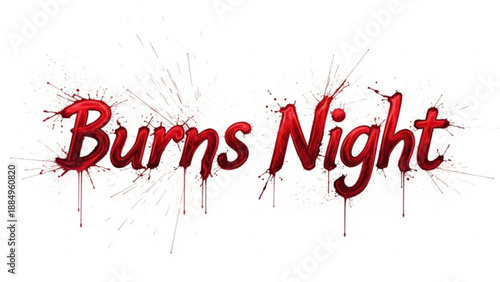 Burns night celebration logo with colorful paint splashes on white background	