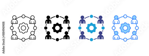 Network icon set multiple style collection