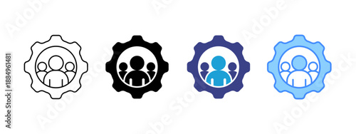 Team Management icon set multiple style collection