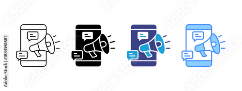 Message icon set multiple style collection