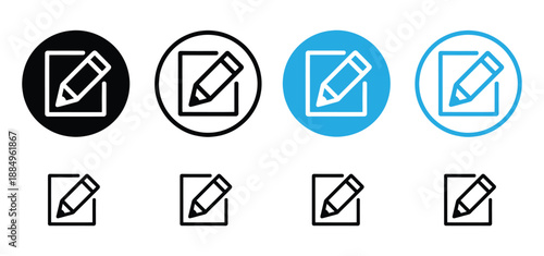Edit icon set. Pencil, write and sign up symbol collection. Flat, silhouette and outline style vector illustration.Edit icon, Edit sign and symbol vector. Pencil icon,Edit icon.