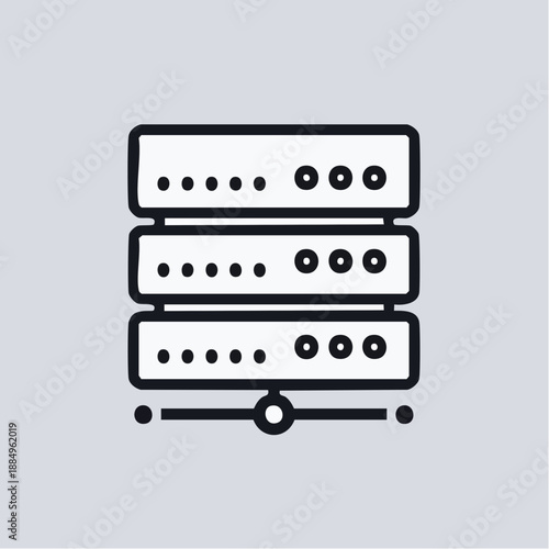 Database Server Stack Line Icon