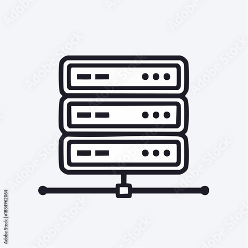 Server Stack Network Database Line Icon