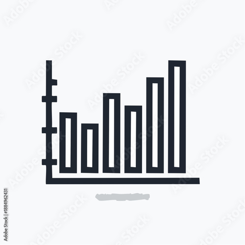Bar chart analytics icon representing statistical data and business performance
