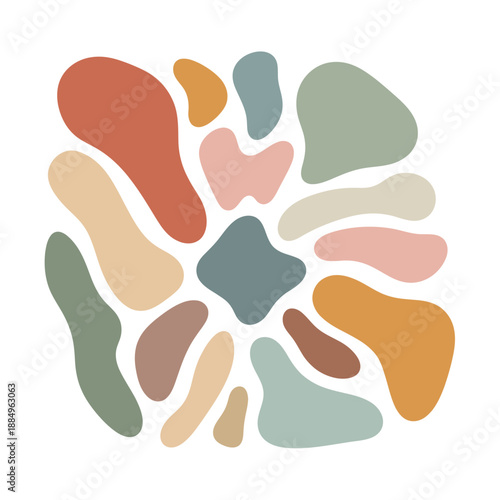 Abstract Earth Tones Organic Shapes Collage | Minimalist Boho Contemporary Design Element