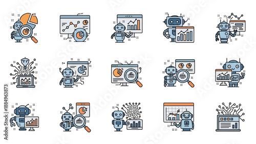 Robot working on computer screen.