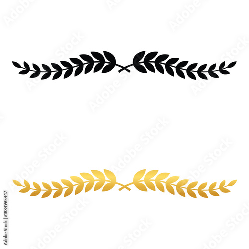 Elegant black and gold botanical divider – Classic foliage divider with a subtle luxury aesthetic, optimized for certificates, vintage labels, and decorative page embellishments