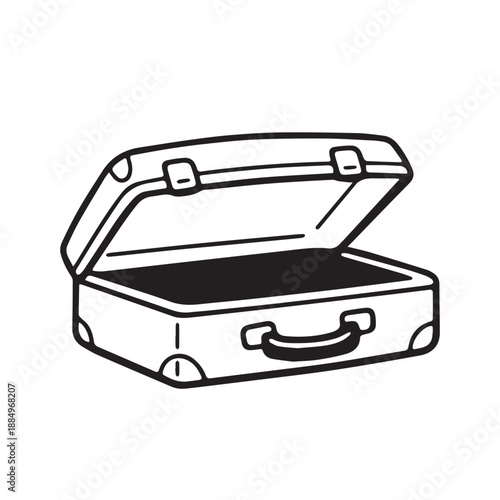 A vintage vector illustration of a men’s hardcase hand bag reflects classic style, durability, and timeless elegance, evoking retro travel vibes and masculine charm through a sturdy design.