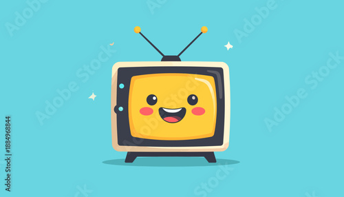 Cartoon Television Character with Happy Expression
