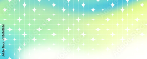 Y2K Sparkle Star Background. Abstract Grid Pattern with Spring Gradation. Cute Gradient Bg Design.