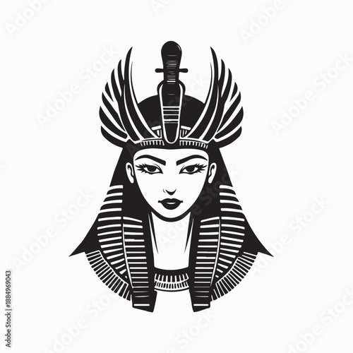 Egyptian Queen Silhouette Stock Vectors and Vector Art on White Background