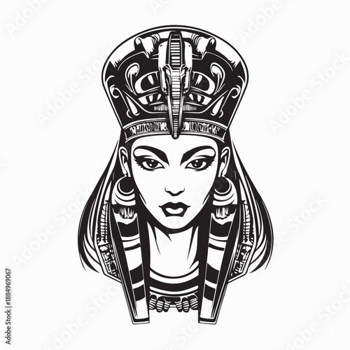 Egyptian Queen Silhouette Stock Vectors and Vector Art on White Background