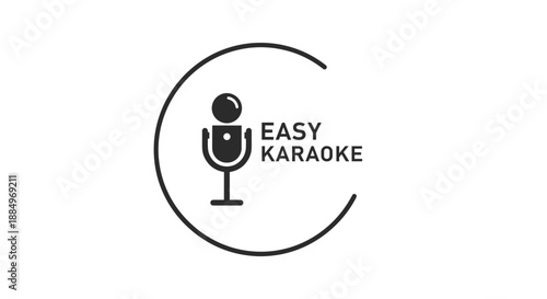 Easy Karaoke Logo with Microphone Icon.