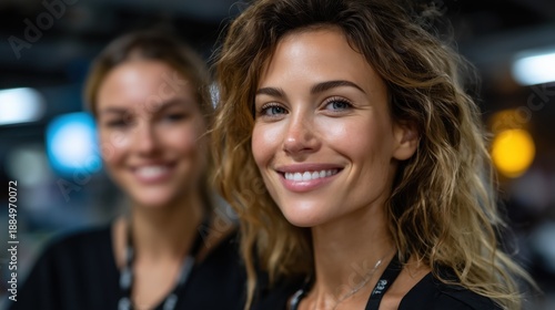 Smiling Woman Closeup in Professional Setting