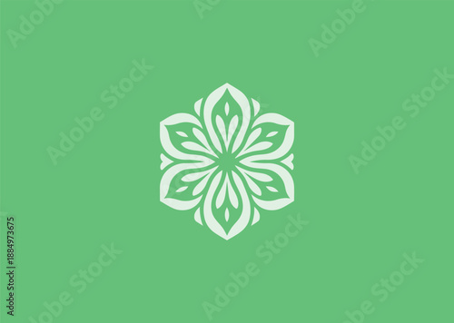 Abstract leaf hexagon logo for eco, organic, or sustainable brand identity.