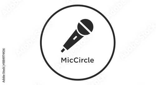 Black Microphone Icon in Circle Logo 1.