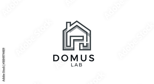 Domus Lab Logo Design with House Icon.