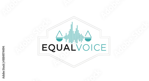 Equal Voice Logo with Sound Waves.
